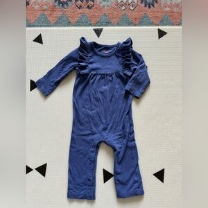 Cat & Jack|Baby girl Blue Ruffled jumpsuit in long sleeve,solid color•••6-9M